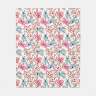 Kawaii Child Pattern met Cute Doodles 2 Fleece Deken