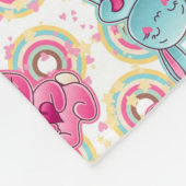 Kawaii Child Pattern met Cute Doodles 2 Fleece Deken (Hoek)