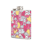 Kawaii Child Pattern met Cute Doodles 2 Heupfles (Links)