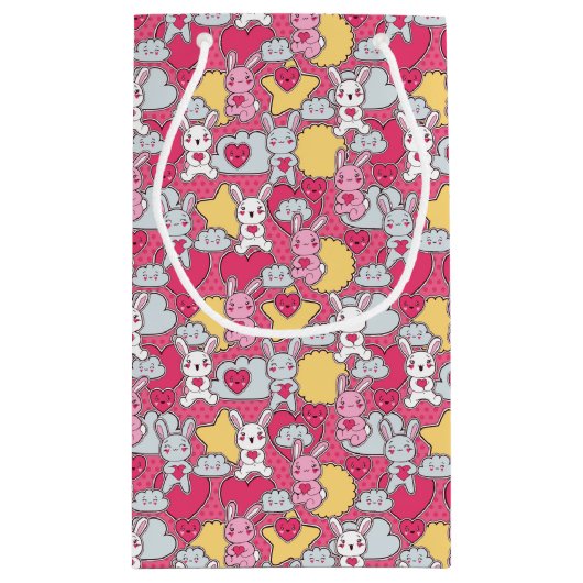 Kawaii Child Pattern met Cute Doodles 2 Klein Cadeauzakje (Achterkant)