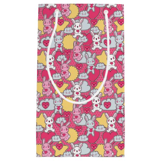 Kawaii Child Pattern met Cute Doodles 2 Klein Cadeauzakje (Voorkant)