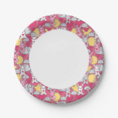 Kawaii Child Pattern met Cute Doodles 2 Papieren Bordje (Voorkant)