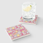 Kawaii Child Pattern met Cute Doodles 2 Stenen Onderzetter (Zijkant)