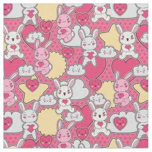 Kawaii Child Pattern met Cute Doodles 2 Stof