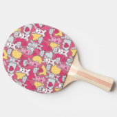 Kawaii Child Pattern met Cute Doodles 2 Tafeltennisbatje (Zijkant)
