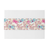 Kawaii Child Pattern met Cute Doodles 2 Uitnodigingen Wikkel (Achterkant Voorbeeld)
