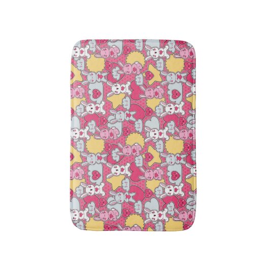 Kawaii Child Pattern met Cute Doodles Badmat (Voorkant Verticaal)
