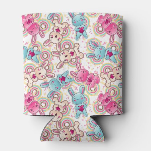 Kawaii Child Pattern met Cute Doodles Blikjeskoeler (Achterkant)