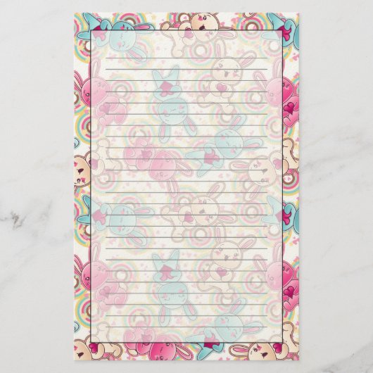 Kawaii Child Pattern met Cute Doodles Briefpapier (Voorkant)