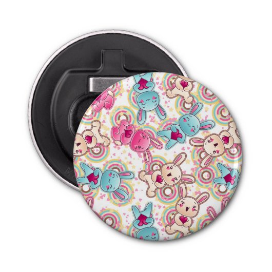 Kawaii Child Pattern met Cute Doodles Button Flesopener (Voorkant)
