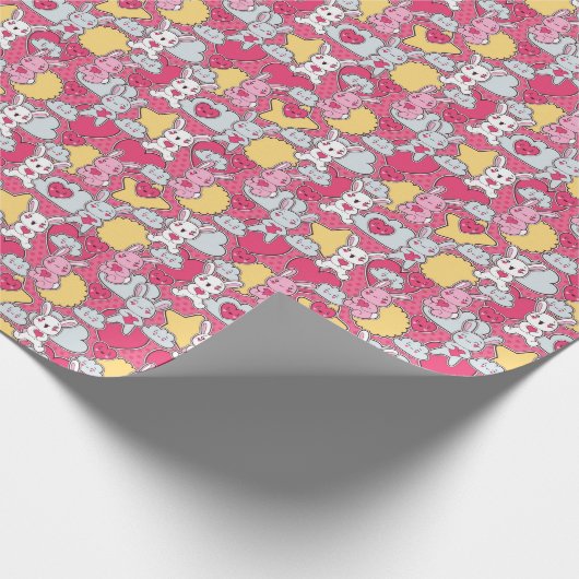 Kawaii Child Pattern met Cute Doodles Cadeaupapier (Hoek)