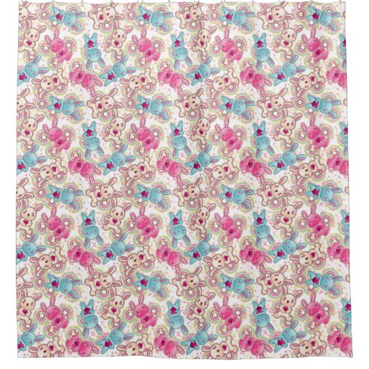 Kawaii Child Pattern met Cute Doodles Douchegordijn (Voorkant)