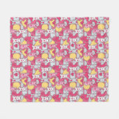 Kawaii Child Pattern met Cute Doodles Fleece Deken (Voorkant (Horizontaal))