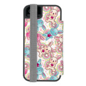 Kawaii Child Pattern met Cute Doodles Incipio iPhone Portemonnee Hoesje (Agenda Achterkant)