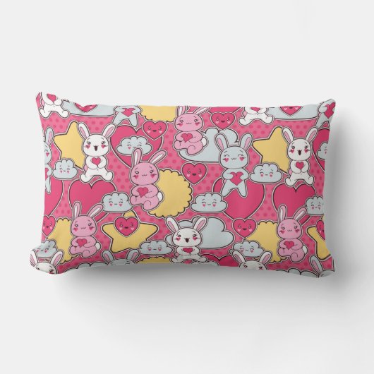 Kawaii Child Pattern met Cute Doodles Kussen (Voorkant)