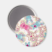 Kawaii Child Pattern met Cute Doodles Magneet (Voorkant / Achterkant)