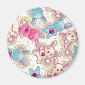 Kawaii Child Pattern met Cute Doodles Magneet (Voorkant)