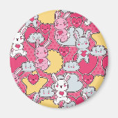 Kawaii Child Pattern met Cute Doodles Magneet (Voorkant)
