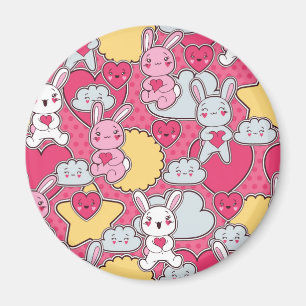 Kawaii Child Pattern met Cute Doodles Magneet