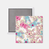 Kawaii Child Pattern met Cute Doodles Magneet (Voorkant / Achterkant)