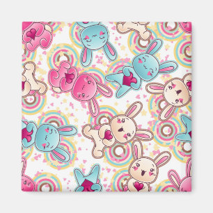 Kawaii Child Pattern met Cute Doodles Magneet