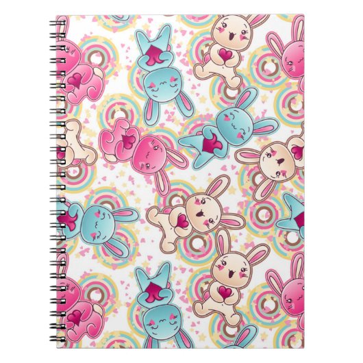 Kawaii Child Pattern met Cute Doodles Notitieboek (Voorkant)