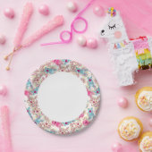 Kawaii Child Pattern met Cute Doodles Papieren Bordje (Feest)