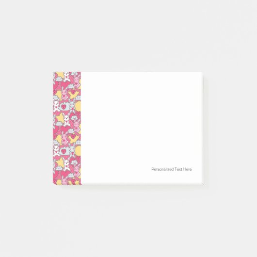 Kawaii Child Pattern met Cute Doodles Post-it® Notes (Voorkant)