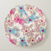 Kawaii Child Pattern met Cute Doodles Rond Kussen (Voorkant)