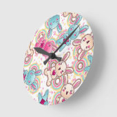 Kawaii Child Pattern met Cute Doodles Ronde Klok (Hoek)