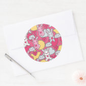Kawaii Child Pattern met Cute Doodles Ronde Sticker (Envelop)