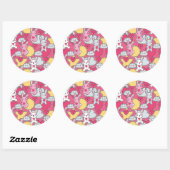 Kawaii Child Pattern met Cute Doodles Ronde Sticker (Vel)