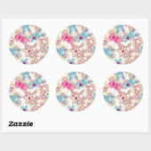 Kawaii Child Pattern met Cute Doodles Ronde Sticker (Vel)