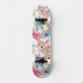 Kawaii Child Pattern met Cute Doodles Skateboard (Voorkant)