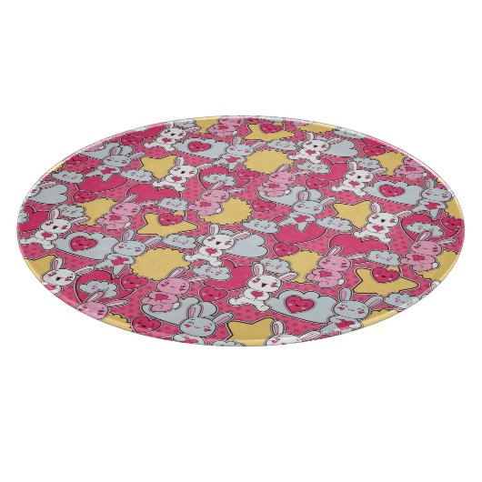 Kawaii Child Pattern met Cute Doodles Snijplank (Hoek)