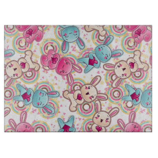 Kawaii Child Pattern met Cute Doodles Snijplank (Voorkant)