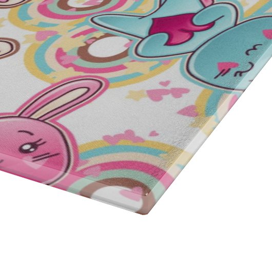 Kawaii Child Pattern met Cute Doodles Snijplank (Hoek)