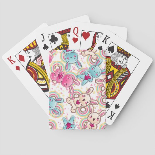 Kawaii Child Pattern met Cute Doodles Speelkaarten (Achterkant)