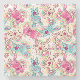 Kawaii Child Pattern met Cute Doodles Stenen Onderzetter