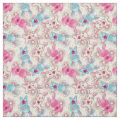 Kawaii Child Pattern met Cute Doodles Stof (Swatch)