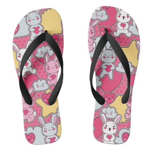 Kawaii Child Pattern met Cute Doodles Teenslippers (Voetbed)