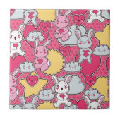 Kawaii Child Pattern met Cute Doodles Tegeltje (Voorkant)