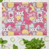 Kawaii Child Pattern met Cute Doodles Theedoek (Gevouwen)