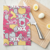 Kawaii Child Pattern met Cute Doodles Theedoek (Quarter Fold)