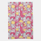 Kawaii Child Pattern met Cute Doodles Theedoek (Verticaal)