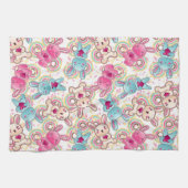 Kawaii Child Pattern met Cute Doodles Theedoek (Horizontaal)