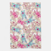 Kawaii Child Pattern met Cute Doodles Theedoek (Verticaal)