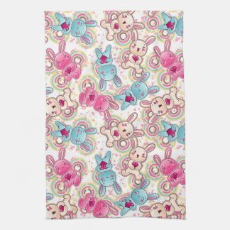 Kawaii Child Pattern met Cute Doodles Theedoek