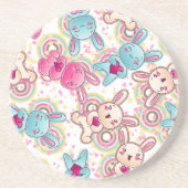 Kawaii Child Pattern met Cute Doodles Zandsteen Onderzetter (Voorkant)