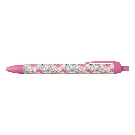 Kawaii Child Pattern met Cute Doodles Zwarte Inkt Pen (Bovenkant)